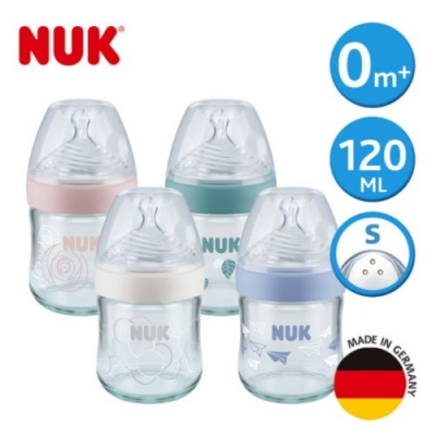 NUK 自然母感玻璃奶瓶120ml (附1號初生型矽膠奶嘴)