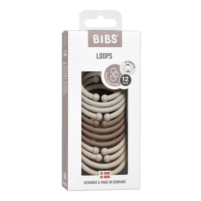 丹麥BIBS Loops萬用扣環(12入)-香草咖啡色系