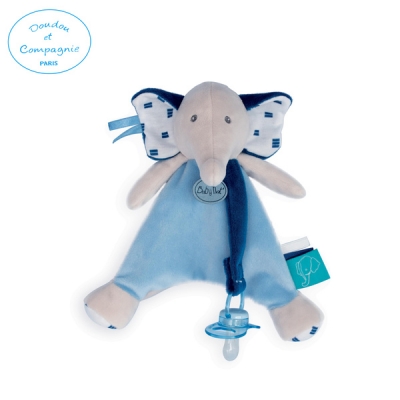 法國娃娃Doudou 藍點大象奶嘴布偶20cm