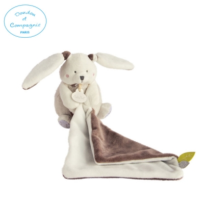 法國娃娃Doudou 咖啡兔摸角小手巾布偶12cm
