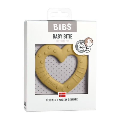丹麥BIBS固齒器-愛心芥末黃