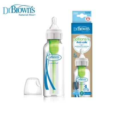 Dr.Brown's 美國 布朗博士 防脹氣OPTIONS+ 玻璃 標準 兩用奶瓶 250ml- 一入裝