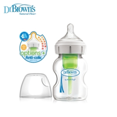 Dr.Brown's 美國 布朗博士 - 防脹氣OPTIONS+ 玻璃 寬口 兩用奶瓶小150ml- 一入裝