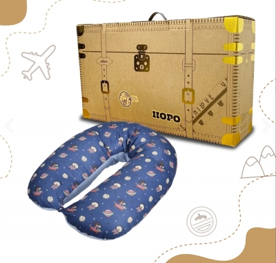 【unilove】Hopo多功能孕哺枕-經典(星際狗款)-旅行箱禮盒組(枕套+枕芯)