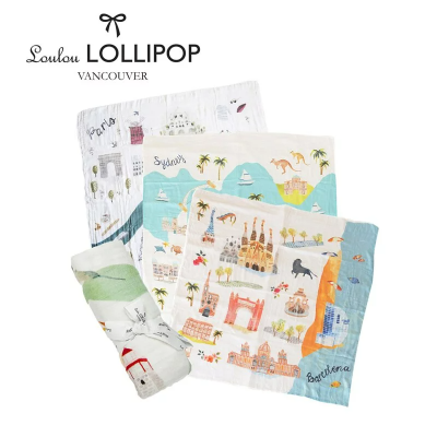 加拿大 Loulou lollipop - 竹纖維透氣包巾：城市款(多款任選)