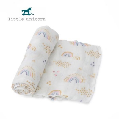 美國 LittleUnicorn 竹纖維紗布巾單入組-彩虹雨點