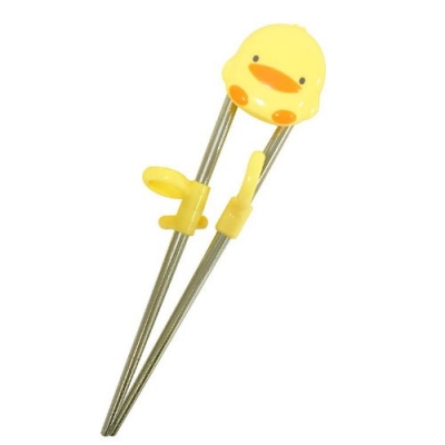 PiyoPiyo黃色小鴨 造型不鏽鋼學習筷